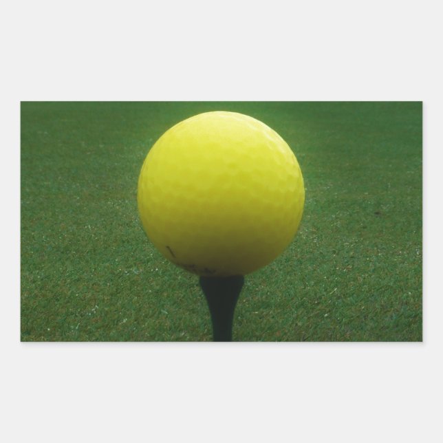 Yellow Golf Ball on a mountain golf course Sticker (Front)