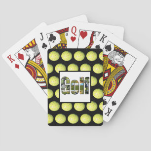 Yellow Golf Balls And Golf Logo, Playing Cards