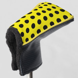 Yellow Golf Putter Cover with Black Dot Pattern