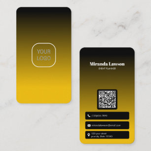 Yellow Gradient Minimalist verticle Business Card