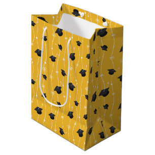 Yellow Graduation Caps and Ribbon Medium Gift Bag
