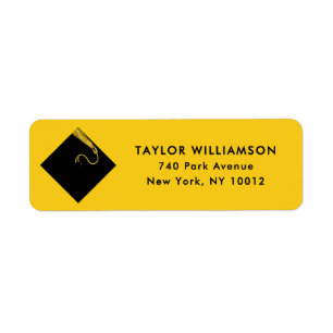 Yellow Graduation Return Address Labels