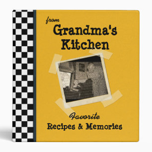 Yellow Grandmas Kitchen 1.5" Photo Recipe (new) Binder