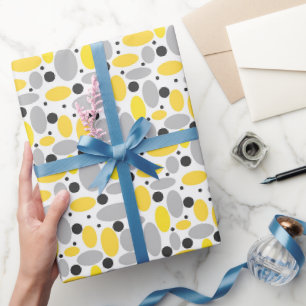 yellow gray bean retro pattern for home decor wrapping paper