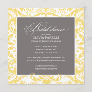 YELLOW & GRAY SHOWER   BRIDAL SHOWER INVITE