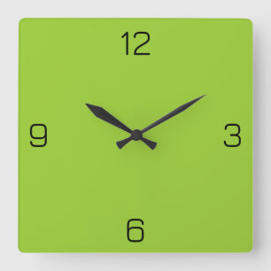 Yellow Green 9ACD32 Colour - Option to Add Name Square Wall Clock