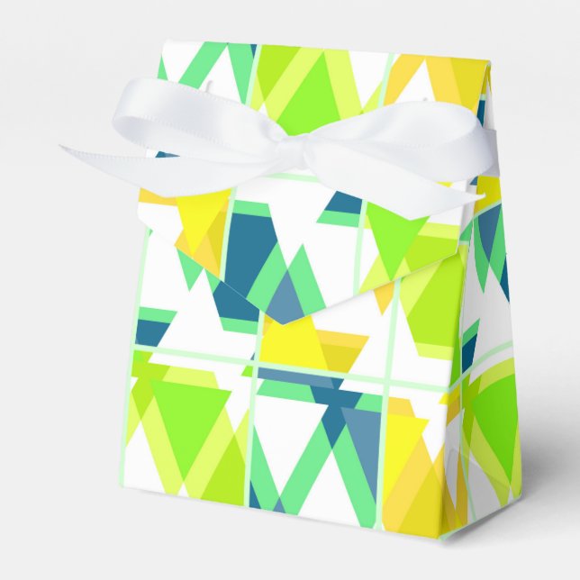 Yellow green abstract favor box (Front Side)