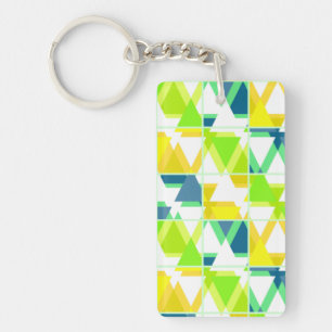 Yellow green abstract keychain