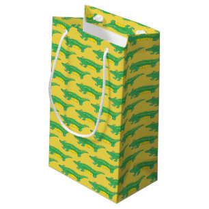 Yellow Green Alligator Crocodile Gator Croc Animal Small Gift Bag