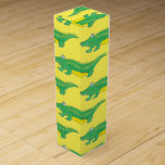 Yellow Green Alligator Crocodile Gator Croc Animal Wine Box<br><div class="desc">Design features an original marker illustration of a green and yellow alligator (or crocodile!) Great for gator-themed birthday celebrations. This alligator illustration is also available on other products, including coordinating party products and favours. Don't see what you're looking for? Need help with customization? Click "contact this designer" to have something...</div>