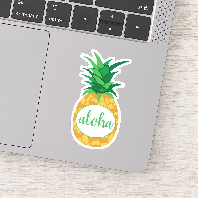Yellow Green Aloha Pineapple Cut Out (Detail)