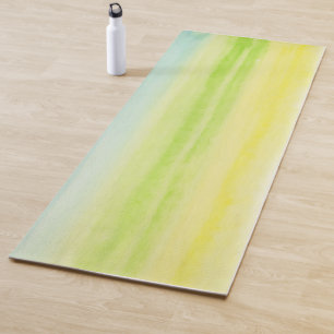 Yellow, Green and Blue Pastel Ombre Yoga Mat