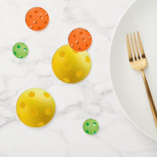 Yellow, Green, and Orange Pickleball Balls Confetti
