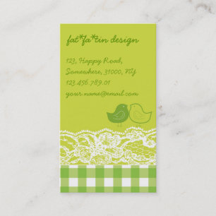 Yellow & Green Birds Scrapbook Lace Profile Card