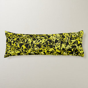 Yellow Green Black Triangle Seamless Pattern Body Pillow