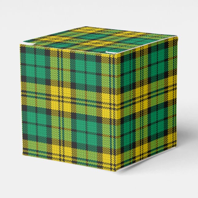 Yellow Green Blackwatch Campbell Tartan Plaid Favor Box (Front Side)