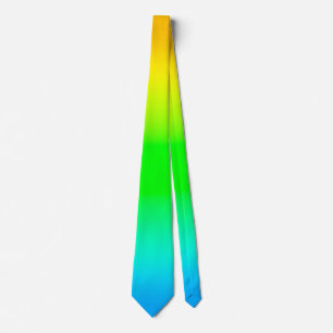 Yellow Green Blue Gradient Necktie Vibrant Modern