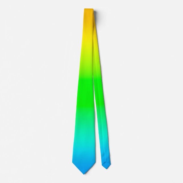 Yellow Green Blue Gradient Necktie Vibrant Modern  (Front)