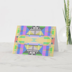 Yellow Green Blue Purple Geometric Card