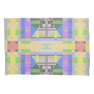 Yellow Green Blue Purple Geometric Pillowcase