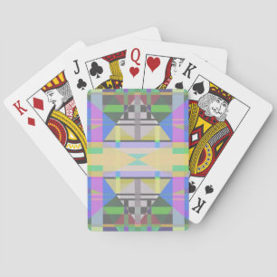 Yellow Green Blue Purple Geometric Playing Cards