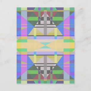Yellow Green Blue Purple Geometric Postcard