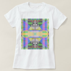 Yellow Green Blue Purple Geometric T-Shirt