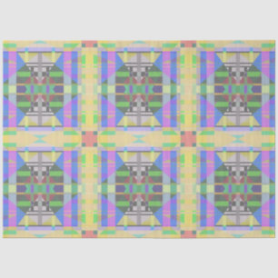 Yellow Green Blue Purple Geometric Tissue Paper