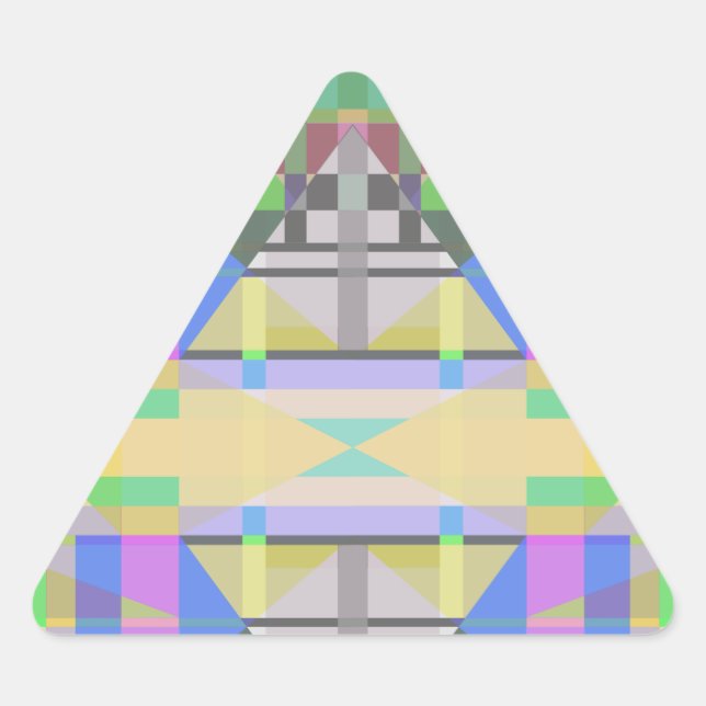 Yellow Green Blue Purple Geometric Triangle Sticker (Front)