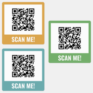Yellow Green Blue Scan Me! QR Code Labels
