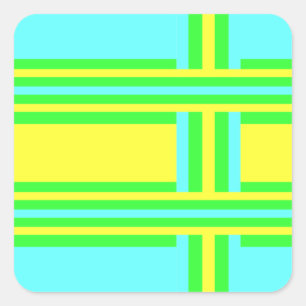 Yellow, Green, Blue Stripes by Shirley Taylor Square Sticker