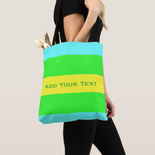 Yellow, Green, Blue Wide Stripes by Shirley Taylor Tote Bag