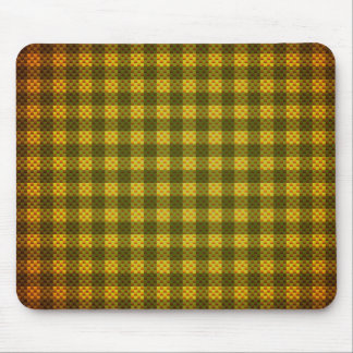 Yellow green chequered carbon fibre patterned mouse pad