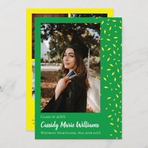 Yellow Green Confetti Graduation Announcement