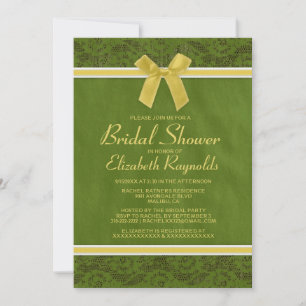 Yellow Green Country Lace Bridal Shower Invitation