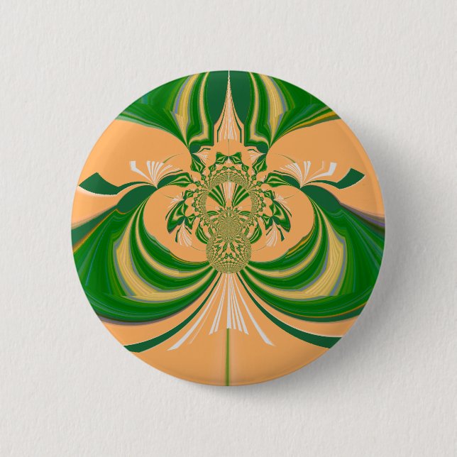 Yellow Green Design. 2 Inch Round Button (Front)