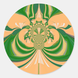 Yellow Green Design. Classic Round Sticker