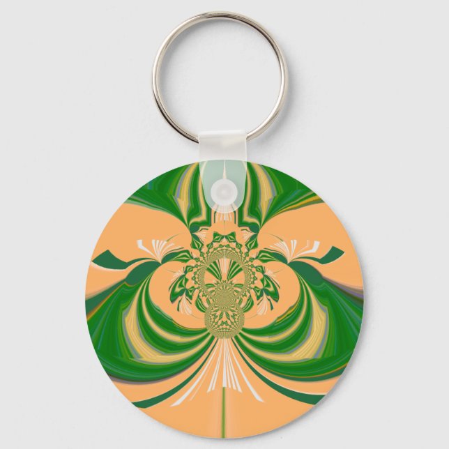 Yellow Green Design. Keychain (Front)