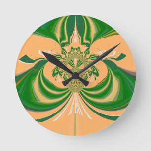 Yellow Green Design. Round Clock