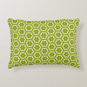 Yellow Green Floral Accent Pillow