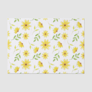 Yellow Green Floral Pattern Tissue Paper