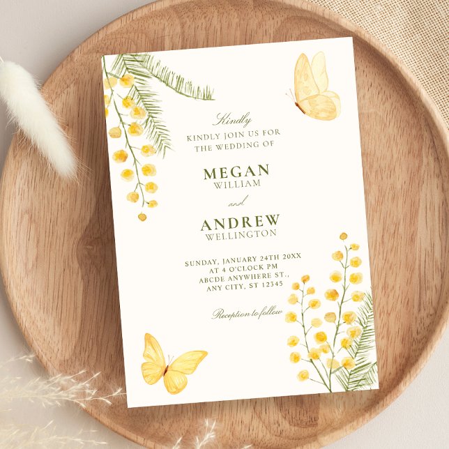 Yellow green floral wedding invitation (Creator Uploaded)