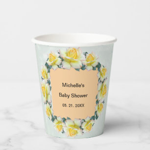 Yellow Green Florals Tableware Paper Cups