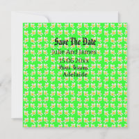 Yellow Green Frangipani Save The Date Invitations,