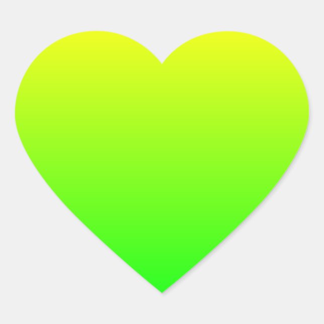 Yellow Green Gradient Heart Sticker (Front)