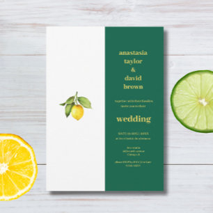 Yellow Green Lemon  Wedding Invitation
