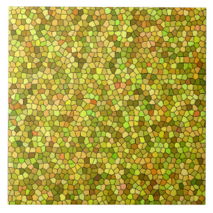 Yellow Green Mosaic Pattern Tile