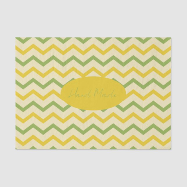 Yellow Green Orange Craft Hand Made or Thank you Tissue Paper (Front)