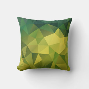 Yellow green pattern  ,  polygon throw pillow