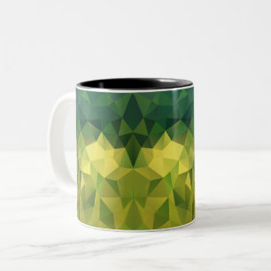 Yellow green pattern Two-Tone coffee mug